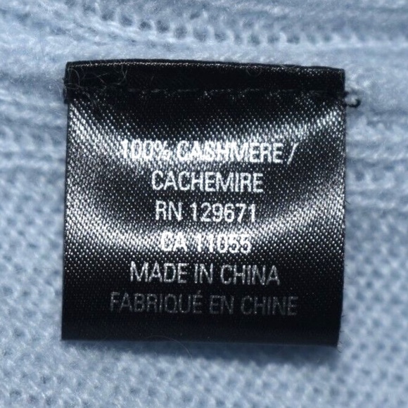 Unworn 360 Cashmere Light Blue Cashmere V-Neck Sweater - Picture 8 of 8